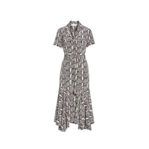A.L.C Clarkson Snake Print Dress 100% Silk  Belted Midi #11/7.5